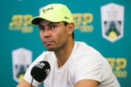 Rafael Nadal pictured at a press conference | Image Source: Getty